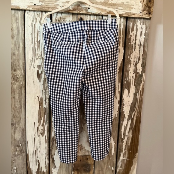 Talbots size 4 Chatham Crop Pants Navy Gingham - Picture 4 of 5